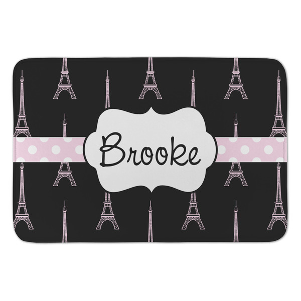 Custom Black Eiffel Tower Anti-Fatigue Kitchen Mat (Personalized)