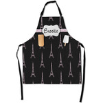 Black Eiffel Tower Apron With Pockets w/ Name or Text