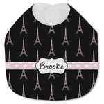 Black Eiffel Tower Jersey Knit Baby Bib w/ Name or Text