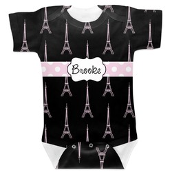 Black Eiffel Tower Baby Bodysuit 6-12 (Personalized)