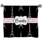 Black Eiffel Tower Bath Towel (Personalized)