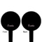 Black Eiffel Tower Black Plastic 4" Food Pick - Round - Double Sided - Front & Back