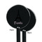 Black Eiffel Tower Black Plastic 5.5" Stir Stick - Single Sided - Round - Front & Back