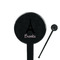 Black Eiffel Tower Black Plastic 7" Stir Stick - Round - Closeup