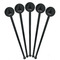 Black Eiffel Tower Black Plastic 7" Stir Stick - Round - Fan View