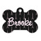 Black Eiffel Tower Bone Shaped Dog ID Tag - Large - Front