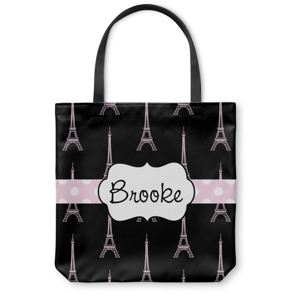 Custom Black Eiffel Tower Canvas Tote Bag (Personalized) | YouCustomizeIt