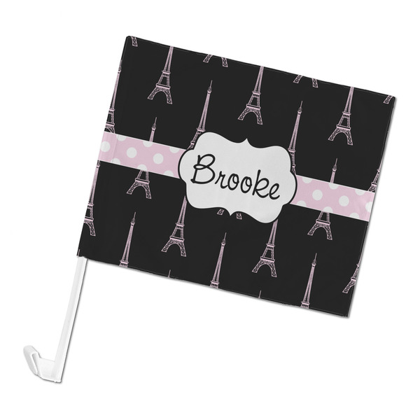 Custom Black Eiffel Tower Car Flag (Personalized)