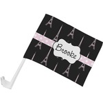 Black Eiffel Tower Car Flag - Small w/ Name or Text