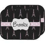 Black Eiffel Tower Car Floor Mats (Back Seat) (Personalized)