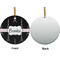 Black Eiffel Tower Ceramic Flat Ornament - Circle Front & Back (APPROVAL)