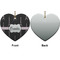 Black Eiffel Tower Ceramic Flat Ornament - Heart Front & Back (APPROVAL)