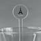 Black Eiffel Tower Clear Plastic 7" Stir Stick - Round - Main