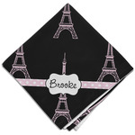 Black Eiffel Tower Cloth Dinner Napkin - Single w/ Name or Text