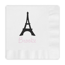 Black Eiffel Tower Embossed Decorative Napkins (Personalized)