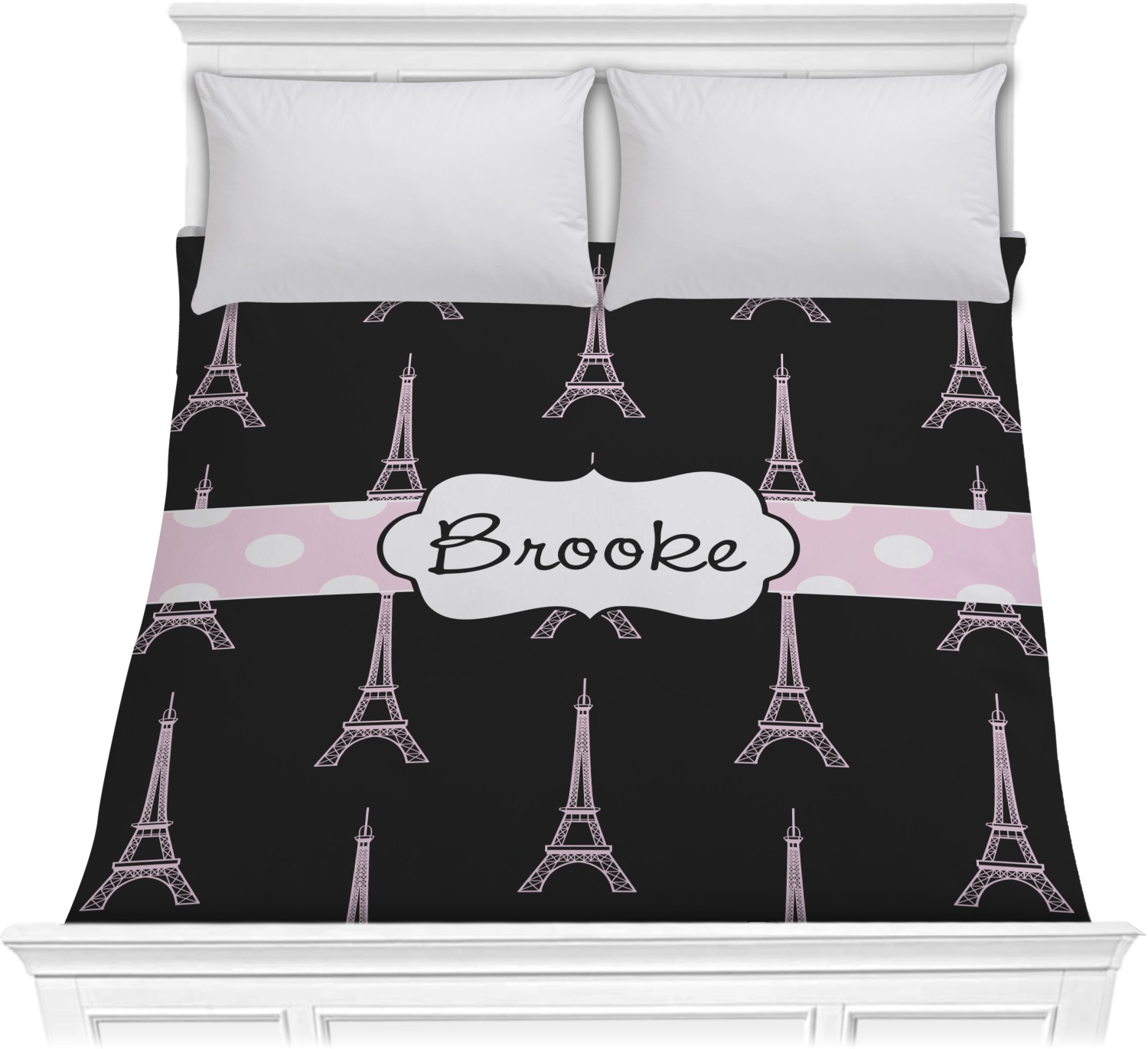 Black Eiffel Tower Comforter Personalized Youcustomizeit