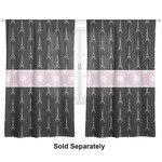 Black Eiffel Tower Curtain Panel - Custom Size