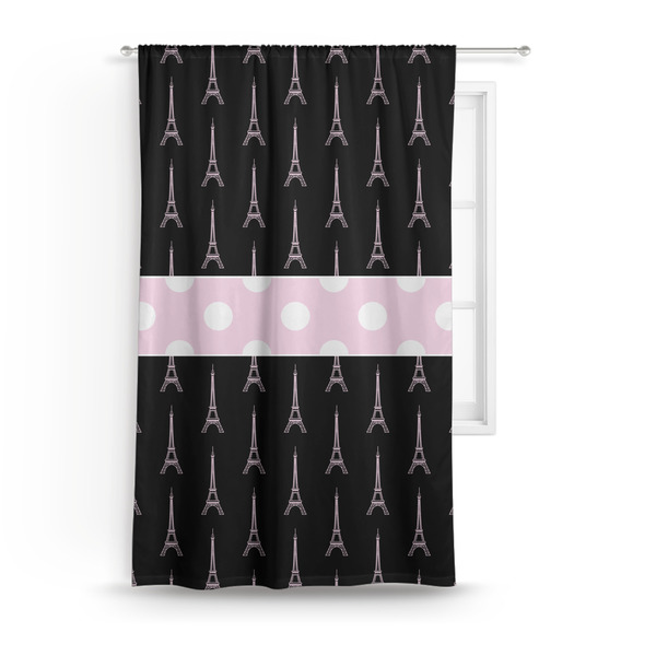 Custom Black Eiffel Tower Curtain Panel - Custom Size