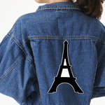 Black Eiffel Tower Twill Iron On Patch - Custom Shape - 3XL