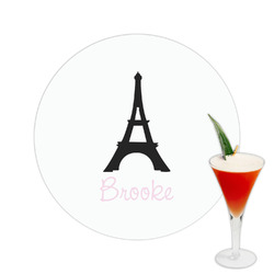 Black Eiffel Tower Printed Drink Topper -  2.5" (Personalized)