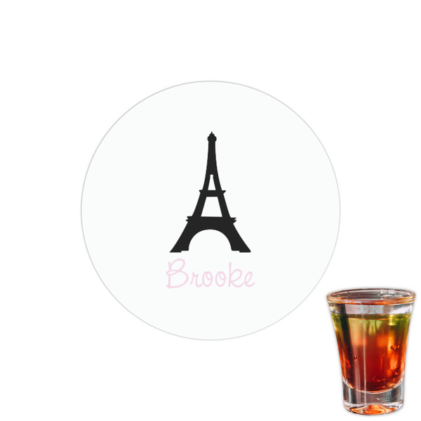 Custom Black Eiffel Tower Printed Drink Topper - 1.5" (Personalized)