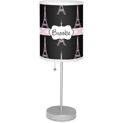 Black Eiffel Tower 7" Drum Lamp with Shade Linen (Personalized)