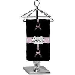 Black Eiffel Tower Finger Tip Towel - Full Print (Personalized)