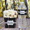 Black Eiffel Tower French Fry Favor Box - w/ Water Bottle