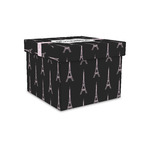 Black Eiffel Tower Gift Box with Lid - Canvas Wrapped - Small (Personalized)