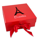 Black Eiffel Tower Gift Box with Magnetic Lid - Red (Personalized)