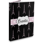 Black Eiffel Tower Hardbound Journal - 5.75" x 8" (Personalized)