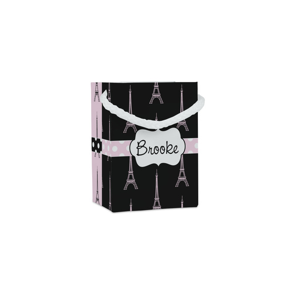 Custom Black Eiffel Tower Jewelry Gift Bags - Matte (Personalized)