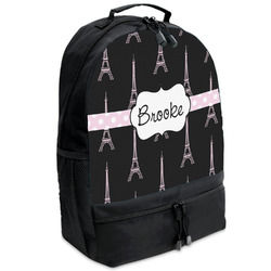 Black Eiffel Tower Backpacks - Black (Personalized)