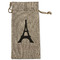 Black Eiffel Tower Large Burlap Gift Bags - Front