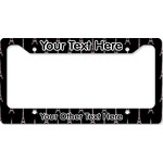 Black Eiffel Tower License Plate Frame - Style B (Personalized)