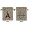 Black Eiffel Tower Medium Burlap Gift Bag - Front and Back