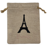 Black Eiffel Tower Burlap Gift Bag (Personalized)