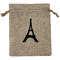 Black Eiffel Tower Medium Burlap Gift Bag - Front