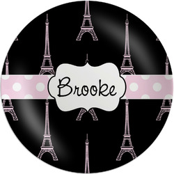 Black Eiffel Tower Melamine Plate (Personalized)