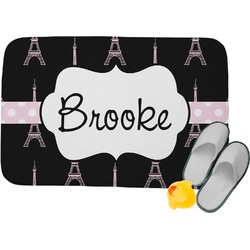 Black Eiffel Tower Memory Foam Bath Mat (Personalized)