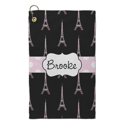 Black Eiffel Tower Microfiber Golf Towel - Small (Personalized)