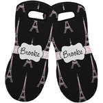 Black Eiffel Tower Neoprene Oven Mitts - Set of 2 w/ Name or Text