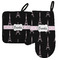 Black Eiffel Tower Neoprene Oven Mitt and Pot Holder Set - Left