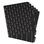 Black Eiffel Tower Binder Tab Divider - Set of 6 (Personalized)