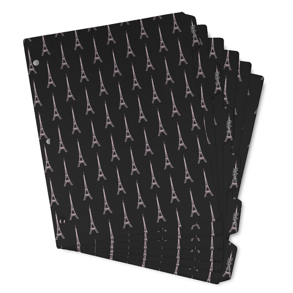 Custom Black Eiffel Tower Binder Tab Divider - Set of 6 (Personalized)