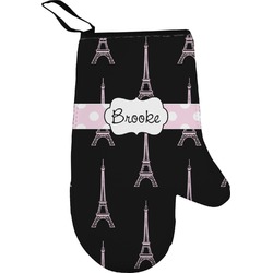Black Eiffel Tower Right Oven Mitt (Personalized)