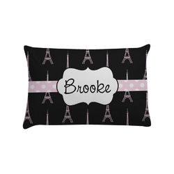 Black Eiffel Tower Pillow Case - Standard (Personalized)