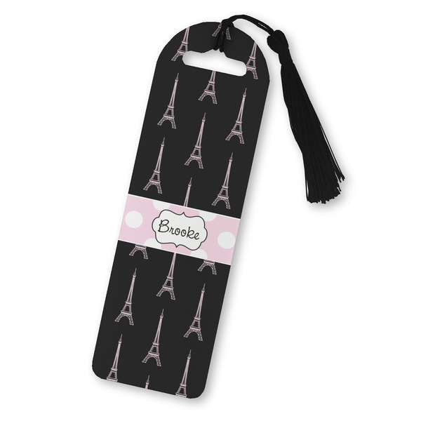 Custom Black Eiffel Tower Plastic Bookmark (Personalized)