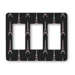 Black Eiffel Tower Rocker Style Light Switch Cover - Three Switch