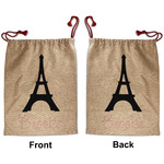 Black Eiffel Tower Santa Sack - Front & Back (Personalized)